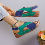 Angelie - Bequeme Damen-Keilschuhe in Schwarz und Weiß – Blau Grün