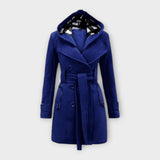 Elyana – Warmer Wintermantel mit Kapuze – Blau