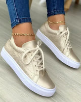 Erisen – Stylische Low-Top-Schnürsneaker – Gold