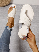 Noa - Braune flache Sandalen mit Stil und Komfort – Beige