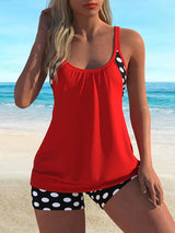 Celandine - Schnelltrocknendes Bikini-Set mit Retro-Polka-Dots – Rot