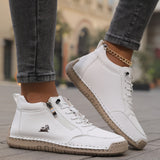 Mila  – Komfortable orthopädische Sneakers + Reißverschluss – Weiß