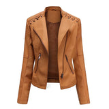 Drune | pu-lederjacke mit reibverschluss – Hellbraun