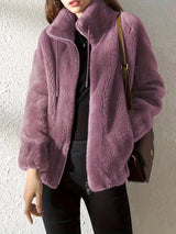 Asta™ -  Gemütliche und Warme Jacke mit Reißverschluss – Hellviolett
