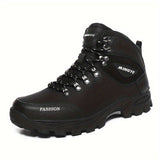 Winterschuhe Herren | Hoher Schnitt Outdoor Stiefel Mit Schnürung – Schwarz 2