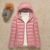 Wasserdichte und ultraleichte winterjacke für damen – Hellrosa