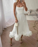 Melanson - Elegantes Damen Kleid Festliches Kleid für Hochzeiten und Cocktails – Weiß