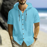 Osvaldo | Leichte Kapuzenbluse – Blau