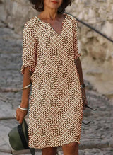 Brylee - Elegantes Midi‑Kleid für Damen – Braun