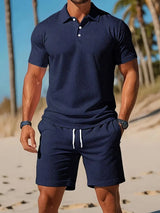 Kelvin - Lässiges Zweiteiliges Sportset – Marineblau