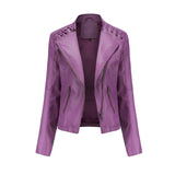 Drune | pu-lederjacke mit reibverschluss – Dunkles Violett