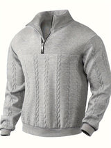 Caleb – Vintage Reißverschluss Pullover – Grau