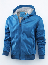 Herren Reißverschlussjacke mit Kapuze | Fleecefutter Langarm – Blau
