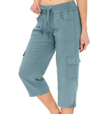 Mileni - Bequeme Caprihose Mit Hoher Taille Und Praktischen Taschen – Himmelblau