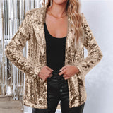 Deitra - Eleganter Blazer-Anzug mit funkelnden Pailletten – Champagner