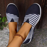 Tasha - Bequeme orthopädische Schlupf Auf Turnschuh Mit Streifen – Blau