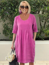 Lisa – Sommerkleid mit Taschen – Rosa