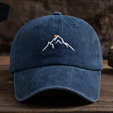 Ermil – Bestickte Baseball Kappe Mit Berggipfel – Marineblau