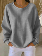 Olean - Soft-Touch-Übergrößen-Sweatshirt – Grau