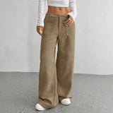 Damen Freizeit-Hochbundhose – Lockere Passform für ultimativen Komfort und Stil – Khaki