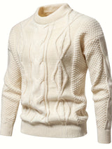 Einfarbiger Strickpullover Für Herren, Vintage-Pullover – Weiß