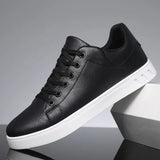 Rex | Herren Leder-Sneaker Low-Top Cupsole Casual – Schwarz