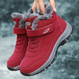 Winterschuhe Unisex Stiefel | Knöchelhoch mit Riemenverschluss – Rot