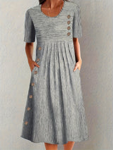 Lorelei™ | Gestreiftes Sommerkleid – Schwarz