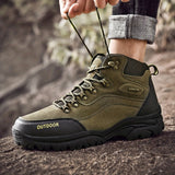 Winterschuhe Herren | Hoher Schnitt Outdoor Stiefel Mit Schnürung – Grün 1