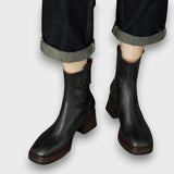 Fien – Klassische Ankle Boots aus Leder – Schwarz