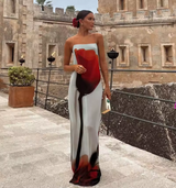 Luxuriöses Ruby Kleid - Strapless, Flatternde Passform, Vielseitig Für Jeden Anlass – Grau
