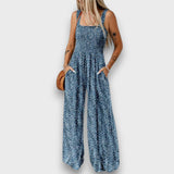 Seraphie – Floraler Jumpsuit – Blau
