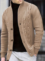 Victor | Zopfstrickjacke mit Knöpfen – Beige