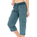Mileni - Bequeme Caprihose Mit Hoher Taille Und Praktischen Taschen – Blau