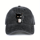 Malenia – Baseball Kappe Mit Katzen Motiv – Dunkelgrau