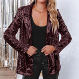 Deitra - Eleganter Blazer-Anzug mit funkelnden Pailletten – Weinrot