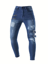 Samuel - Bikerjeans für den modernen Mann – Blau