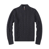 Mathias | Stylischer Pullover mit Halbreißverschluss – Schwarz