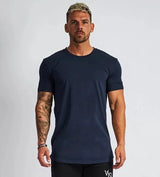 Steffen™ - Einfarbiges T-Shirt mit bequemer Passform – Marineblau