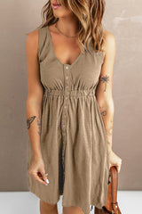 Delia - Button-Down-Kleid – Khaki