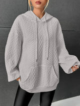 Viktoria - damen strickpullover mit kapuze – Grau