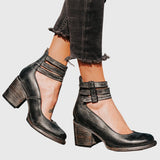 Nina - Damen Elegante Pumps mit Blockabsatz und Komfortpolsterung – Schwarz