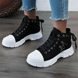 Damen High-Top Sneaker – Jeansblau mit Reißverschluss – Schwarz