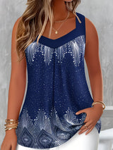 Thembi – Bequemes Tanktop Mit V-Ausschnitt – Blau