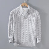 Adam | Eleganter Pullover mit halbem Reißverschluss – Grau