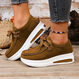 Adeline | Damen Plateau Schnürsneaker – Braun
