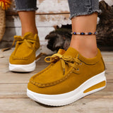 Adeline | Damen Plateau Schnürsneaker – Gelb