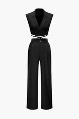 Mira | Elegantes Zweiteiler-Set mit Cropped-Top – Schwarz