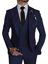 Herren Business-Set | Blazer, Weste und Hose in klarer Form – Dunkelblau