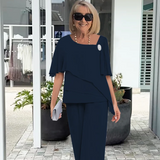 Beatrix | Damen Elegantes 2-Teiliges Kleid Set Formal – Formelles Kleid Set 2026 – Marineblau